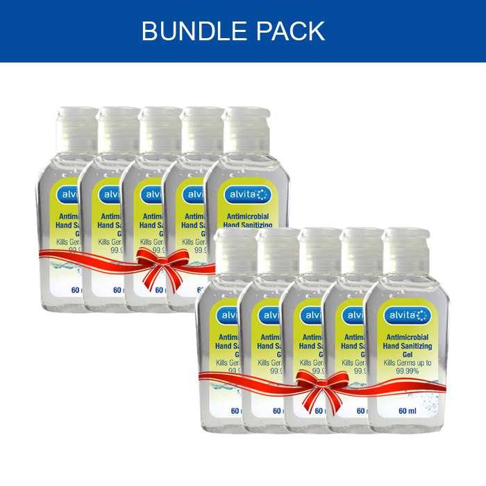 Bundle Pack - Alvita Antibac Hand Gel 60ML (Pack of 10)