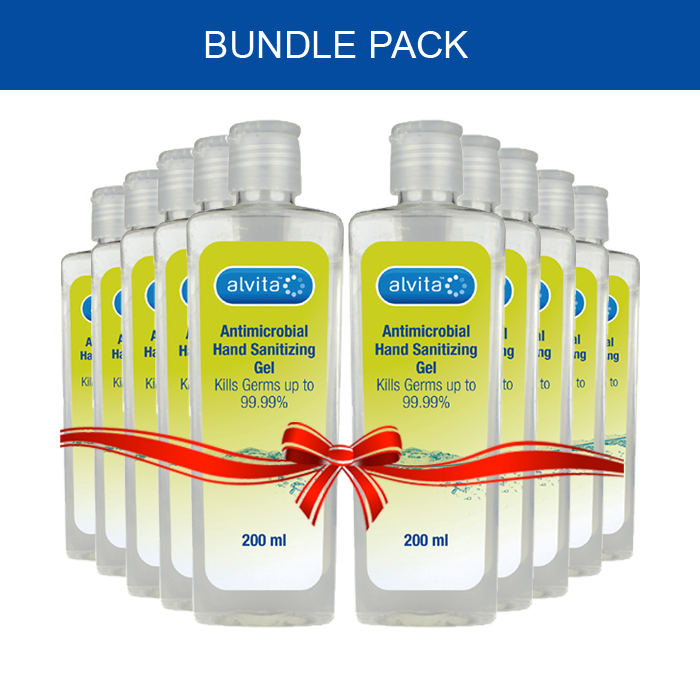 Bundle Pack - Alvita Antibac Hand Gel 200ML (Pack of 10)